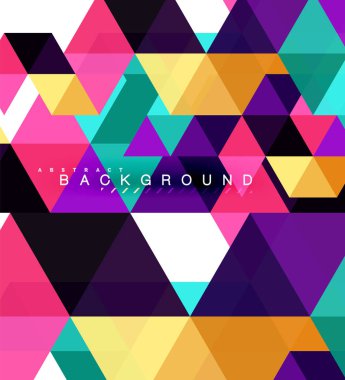 Çok renkli üçgenler arka plan, mozaik kavramı döşer.