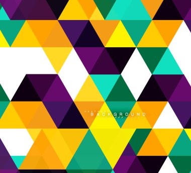 Çok renkli üçgenler arka plan, mozaik kavramı döşer.