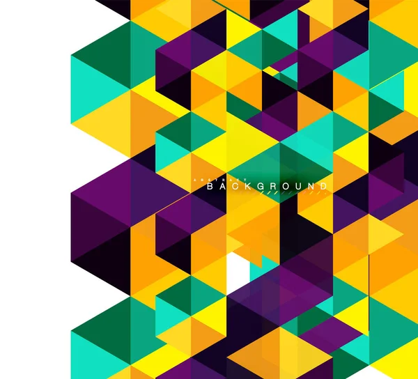 Triangles multicolores fond abstrait, concept de carreaux de mosaïque — Image vectorielle