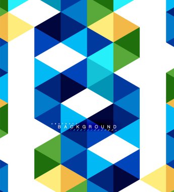 Çok renkli üçgenler arka plan, mozaik kavramı döşer.