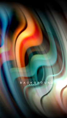 Sıvı renk arka plan, siyah, renkli mermer veya plastik dalga doku zemin, çok renkli şablonu için iş veya teknoloji sunu veya web broşür kapak üzerinde sıvı tasarım bükülmüş