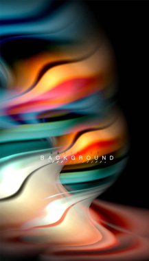 Sıvı renk arka plan, siyah, renkli mermer veya plastik dalga doku zemin, çok renkli şablonu için iş veya teknoloji sunu veya web broşür kapak üzerinde sıvı tasarım bükülmüş