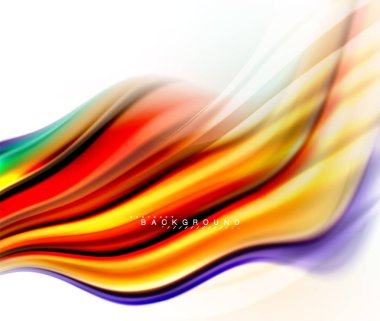 Sıvı sıvı karıştırma renkler konsepti üzerine açık gri renkli, dalga ve girdap eğrisi akışı satır, trendy soyut düzeni şablonu iş sunumu, app duvar kağıdı başlık sayfası, poster veya duvar kağıdı için