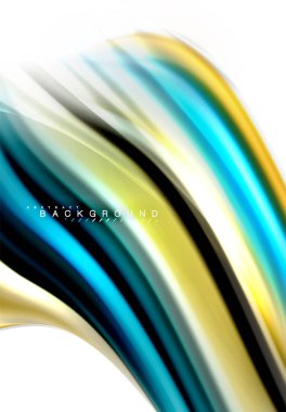 Sıvı sıvı karıştırma renkler konsepti üzerine açık gri renkli, dalga ve girdap eğrisi akışı satır, trendy soyut düzeni şablonu iş sunumu, app duvar kağıdı başlık sayfası, poster veya duvar kağıdı için