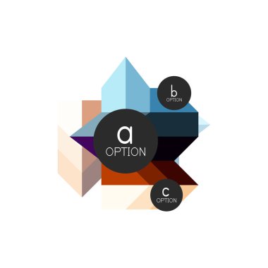Soyut renkli geometrik seçeneği infographics tasarım şablonu örnek abc seçenekleri ile. Arka plan iş sunu veya bilgi afiş için