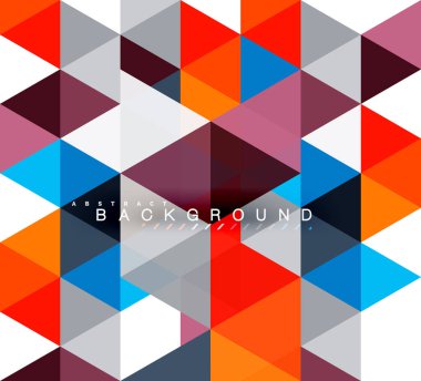 Çok renkli üçgenler arka plan, mozaik kavramı döşer.