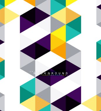 Çok renkli üçgenler arka plan, mozaik kavramı döşer.