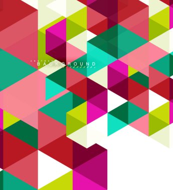 Çok renkli üçgenler arka plan, mozaik kavramı döşer.