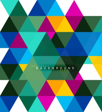 Çok renkli üçgenler arka plan, mozaik kavramı döşer.