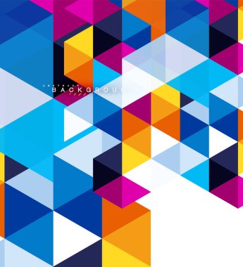 Çok renkli üçgenler arka plan, mozaik kavramı döşer.