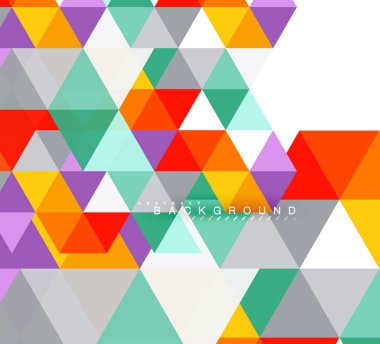 Çok renkli üçgenler arka plan, mozaik kavramı döşer.