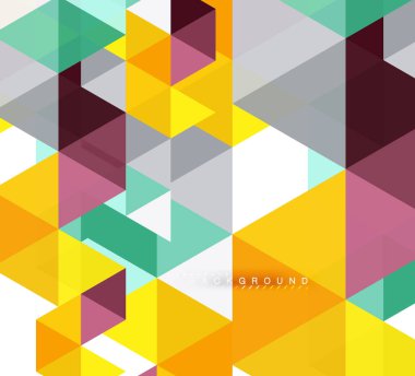 Çok renkli üçgenler arka plan, mozaik kavramı döşer.