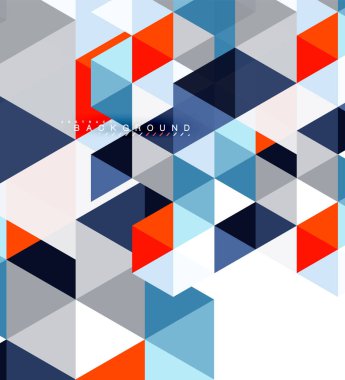 Çok renkli üçgenler arka plan, mozaik kavramı döşer.