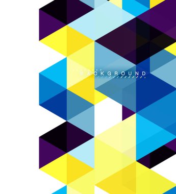 Çok renkli üçgenler arka plan, mozaik kavramı döşer.