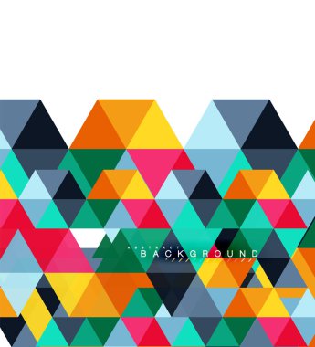 Çok renkli üçgenler arka plan, mozaik kavramı döşer.