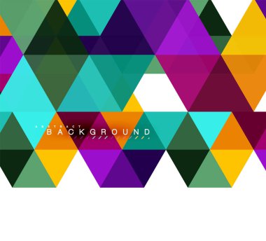 Çok renkli üçgenler arka plan, mozaik kavramı döşer.