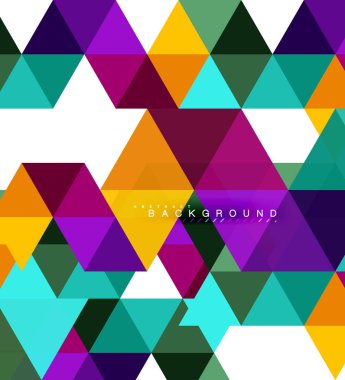 Çok renkli üçgenler arka plan, mozaik kavramı döşer.