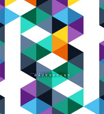 Çok renkli üçgenler arka plan, mozaik kavramı döşer.