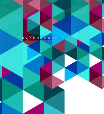 Çok renkli üçgenler arka plan, mozaik kavramı döşer.