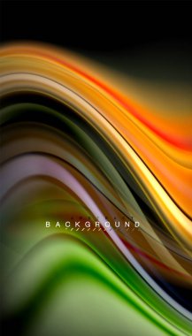 Sıvı renk arka plan, siyah, renkli mermer veya plastik dalga doku zemin, çok renkli şablonu için iş veya teknoloji sunu veya web broşür kapak üzerinde sıvı tasarım bükülmüş