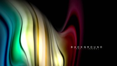 Sıvı renk arka plan, siyah, renkli mermer veya plastik dalga doku zemin, çok renkli şablonu için iş veya teknoloji sunu veya web broşür kapak üzerinde sıvı tasarım bükülmüş