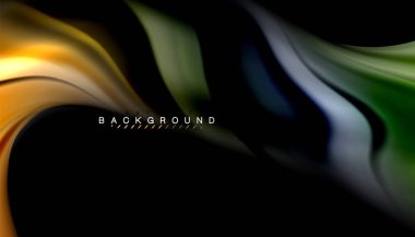 Sıvı renk arka plan, siyah, renkli mermer veya plastik dalga doku zemin, çok renkli şablonu için iş veya teknoloji sunu veya web broşür kapak üzerinde sıvı tasarım bükülmüş