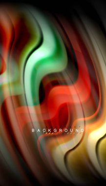 Sıvı renk arka plan, siyah, renkli mermer veya plastik dalga doku zemin, çok renkli şablonu için iş veya teknoloji sunu veya web broşür kapak üzerinde sıvı tasarım bükülmüş