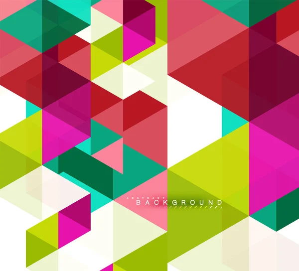 Mångfärgade trianglar abstrakt bakgrund, mosaik koncept — Stock vektor