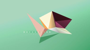 Arka plan - geometrik origami stil şekil kompozisyon, üçgen düşük poli tasarım konsepti. Renkli şık minimalist resimde