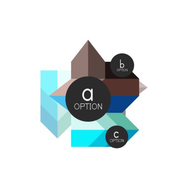 Soyut renkli geometrik seçeneği infographics tasarım şablonu örnek abc seçenekleri ile. Arka plan iş sunu veya bilgi afiş için
