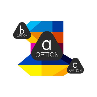 Soyut renkli geometrik seçeneği infographics tasarım şablonu örnek abc seçenekleri ile. Arka plan iş sunu veya bilgi afiş için