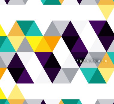 Çok renkli üçgenler arka plan, mozaik kavramı döşer.