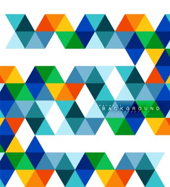 Çok renkli üçgenler arka plan, mozaik kavramı döşer.