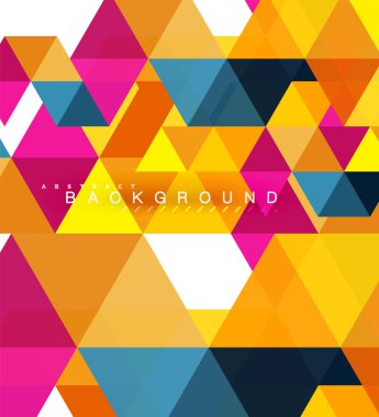 Çok renkli üçgenler arka plan, mozaik kavramı döşer.