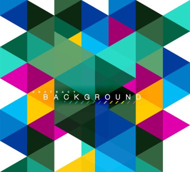 Çok renkli üçgenler arka plan, mozaik kavramı döşer.