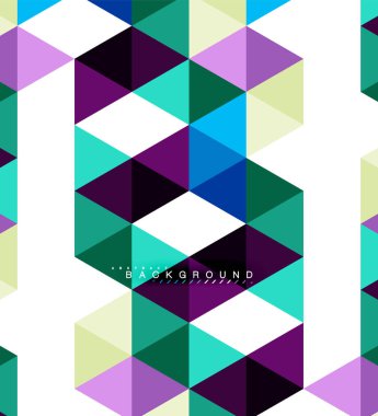 Çok renkli üçgenler arka plan, mozaik kavramı döşer.