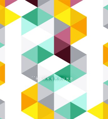 Çok renkli üçgenler arka plan, mozaik kavramı döşer.