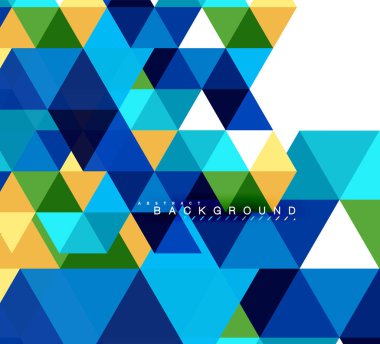 Çok renkli üçgenler arka plan, mozaik kavramı döşer.