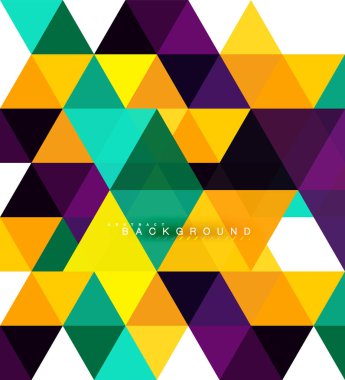 Çok renkli üçgenler arka plan, mozaik kavramı döşer.