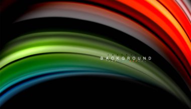 Sıvı renk arka plan, siyah, renkli mermer veya plastik dalga doku zemin, çok renkli şablonu için iş veya teknoloji sunu veya web broşür kapak üzerinde sıvı tasarım bükülmüş