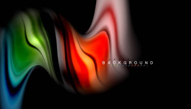 Sıvı renk arka plan, siyah, renkli mermer veya plastik dalga doku zemin, çok renkli şablonu için iş veya teknoloji sunu veya web broşür kapak üzerinde sıvı tasarım bükülmüş