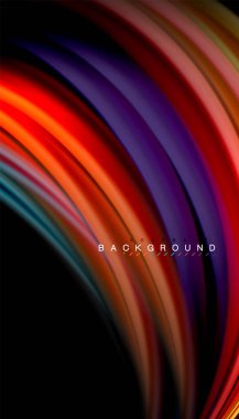 Sıvı renk arka plan, siyah, renkli mermer veya plastik dalga doku zemin, çok renkli şablonu için iş veya teknoloji sunu veya web broşür kapak üzerinde sıvı tasarım bükülmüş