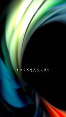 Sıvı renk arka plan, siyah, renkli mermer veya plastik dalga doku zemin, çok renkli şablonu için iş veya teknoloji sunu veya web broşür kapak üzerinde sıvı tasarım bükülmüş