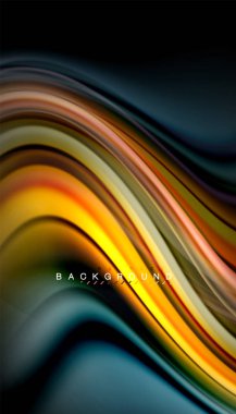 Sıvı renk arka plan, siyah, renkli mermer veya plastik dalga doku zemin, çok renkli şablonu için iş veya teknoloji sunu veya web broşür kapak üzerinde sıvı tasarım bükülmüş