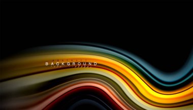 Sıvı renk arka plan, siyah, renkli mermer veya plastik dalga doku zemin, çok renkli şablonu için iş veya teknoloji sunu veya web broşür kapak üzerinde sıvı tasarım bükülmüş