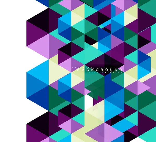 Multicolor triángulos fondo abstracto, azulejos de mosaico concepto — Vector de stock
