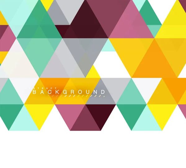 Barevné trojúhelníky abstraktní pozadí, mozaikové dlaždice koncept — Stockový vektor