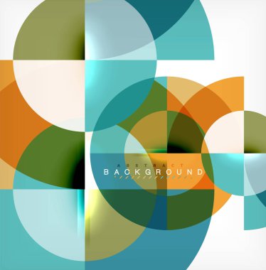 En az daire arka plan tasarım, iş veya teknoloji sunu veya web broşür kapak düzeni, duvar kağıdı için çok renkli şablonu