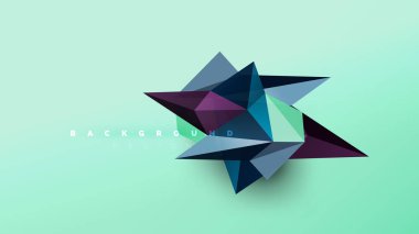 Arka plan - geometrik origami stil şekil kompozisyon, üçgen düşük poli tasarım konsepti. Renkli şık minimalist resimde