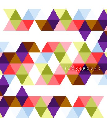 Çok renkli üçgenler arka plan, mozaik kavramı döşer.